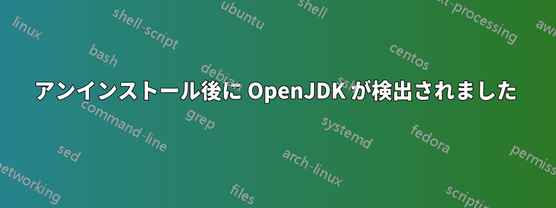 アンインストール後に OpenJDK が検出されました