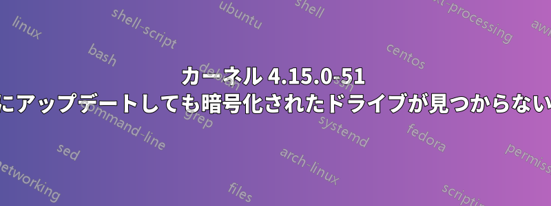 カーネル 4.15.0-51 にアップデートしても暗号化されたドライブが見つからない