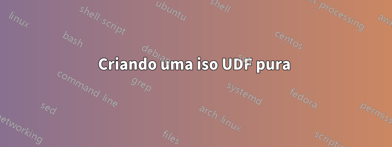 Criando uma iso UDF pura