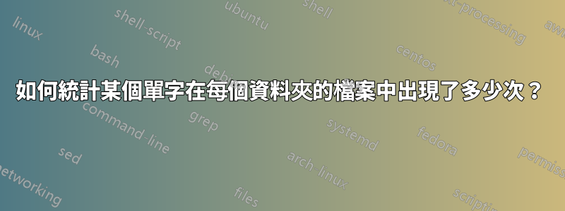 如何統計某個單字在每個資料夾的檔案中出現了多少次？