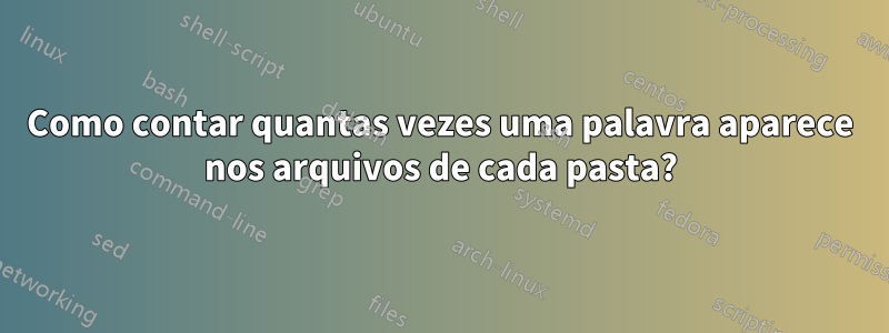 Como contar quantas vezes uma palavra aparece nos arquivos de cada pasta?