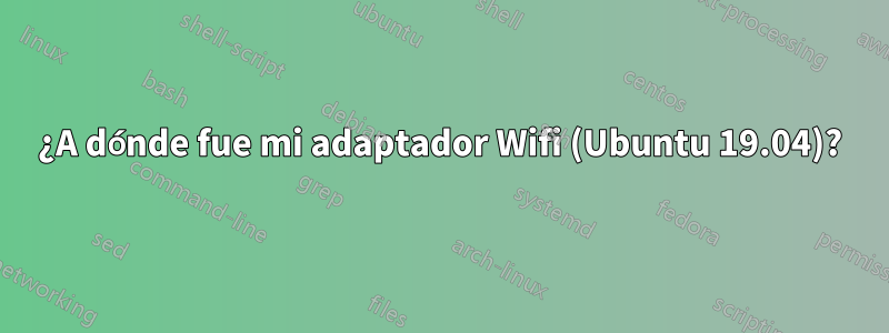 ¿A dónde fue mi adaptador Wifi (Ubuntu 19.04)?