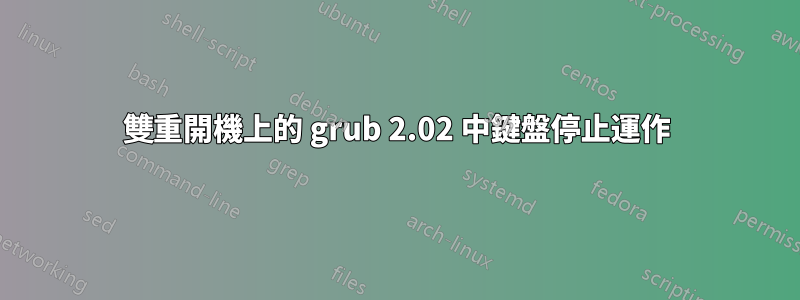 雙重開機上的 grub 2.02 中鍵盤停止運作