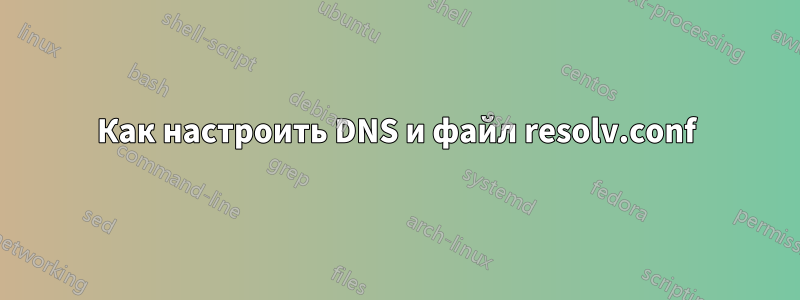 Как настроить DNS и файл resolv.conf