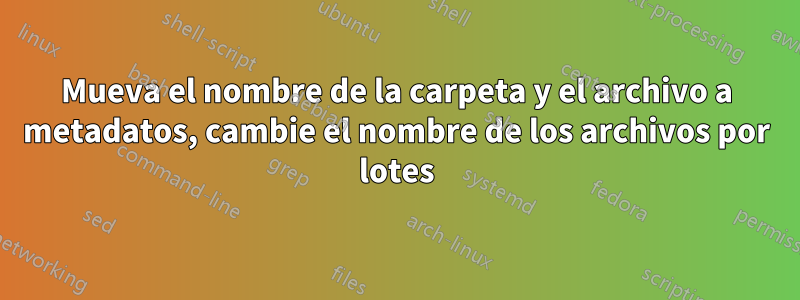 Mueva el nombre de la carpeta y el archivo a metadatos, cambie el nombre de los archivos por lotes