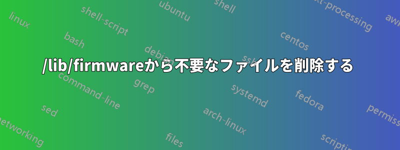 /lib/firmwareから不要なファイルを削除する