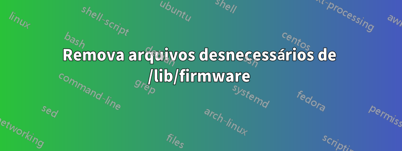 Remova arquivos desnecessários de /lib/firmware