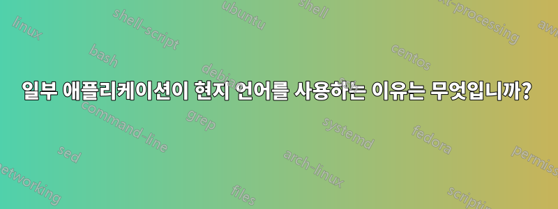 일부 애플리케이션이 현지 언어를 사용하는 이유는 무엇입니까?