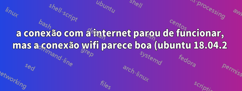 a conexão com a internet parou de funcionar, mas a conexão wifi parece boa (ubuntu 18.04.2)