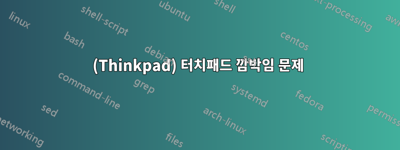(Thinkpad) 터치패드 깜박임 문제