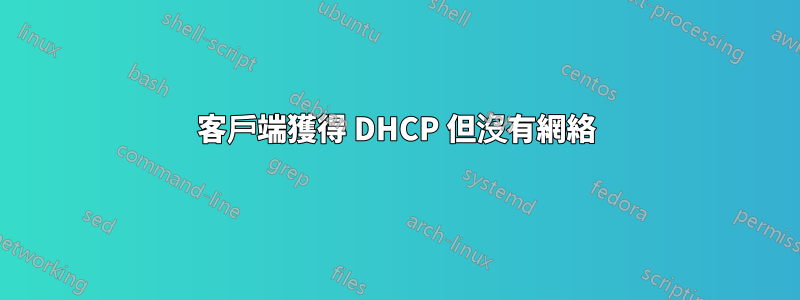 客戶端獲得 DHCP 但沒有網絡