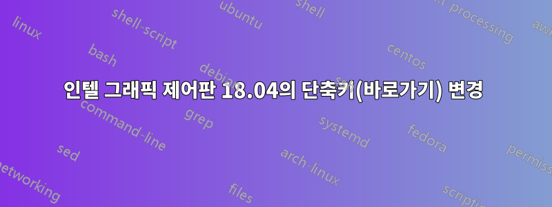 인텔 그래픽 제어판 18.04의 단축키(바로가기) 변경