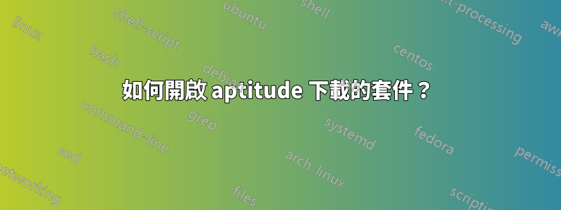 如何開啟 aptitude 下載的套件？