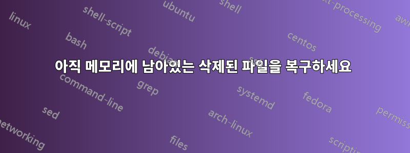 아직 메모리에 남아있는 삭제된 파일을 복구하세요