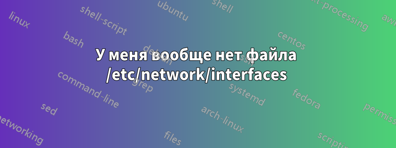 У меня вообще нет файла /etc/network/interfaces