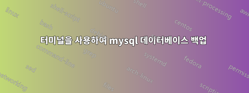 터미널을 사용하여 mysql 데이터베이스 백업