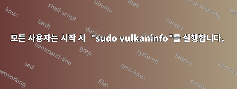 모든 사용자는 시작 시 "sudo vulkaninfo"를 실행합니다.
