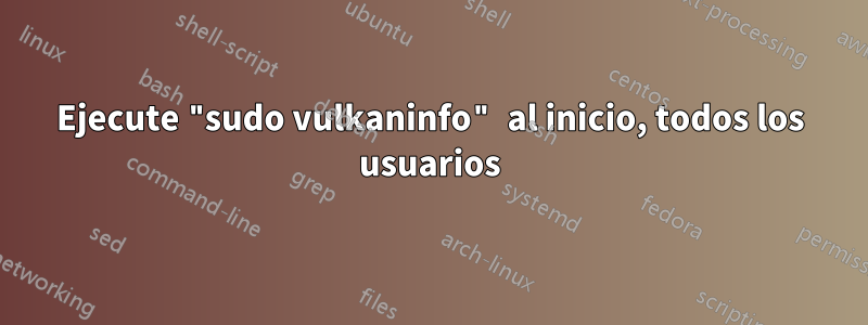 Ejecute "sudo vulkaninfo" al inicio, todos los usuarios