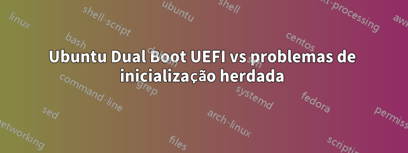 Ubuntu Dual Boot UEFI vs problemas de inicialização herdada