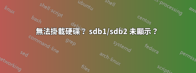 無法掛載硬碟？ sdb1/sdb2 未顯示？