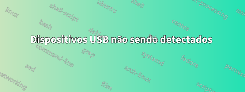 Dispositivos USB não sendo detectados