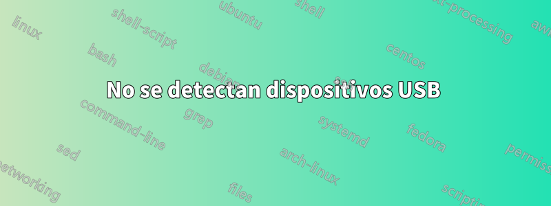 No se detectan dispositivos USB