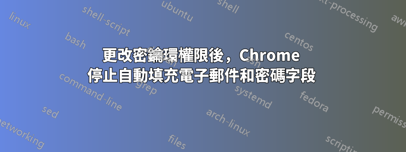 更改密鑰環權限後，Chrome 停止自動填充電子郵件和密碼字段