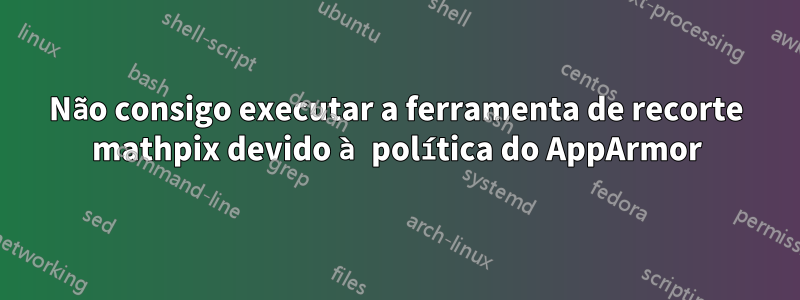 Não consigo executar a ferramenta de recorte mathpix devido à política do AppArmor
