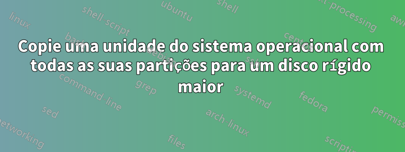 Copie uma unidade do sistema operacional com todas as suas partições para um disco rígido maior