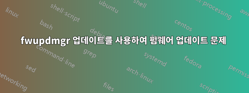 fwupdmgr 업데이트를 사용하여 펌웨어 업데이트 문제