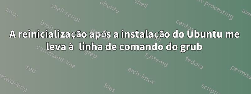 A reinicialização após a instalação do Ubuntu me leva à linha de comando do grub