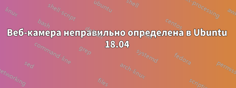 Веб-камера неправильно определена в Ubuntu 18.04