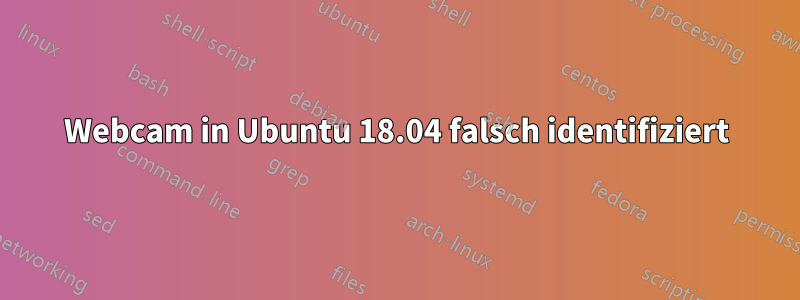 Webcam in Ubuntu 18.04 falsch identifiziert