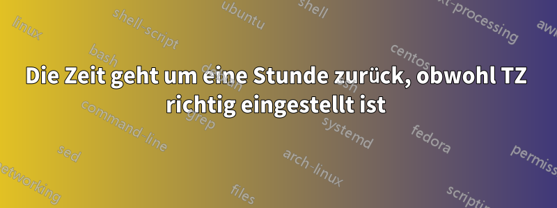 Die Zeit geht um eine Stunde zurück, obwohl TZ richtig eingestellt ist