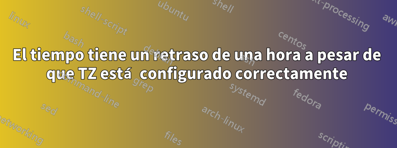 El tiempo tiene un retraso de una hora a pesar de que TZ está configurado correctamente