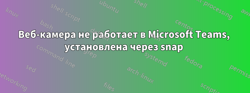 Веб-камера не работает в Microsoft Teams, установлена ​​через snap