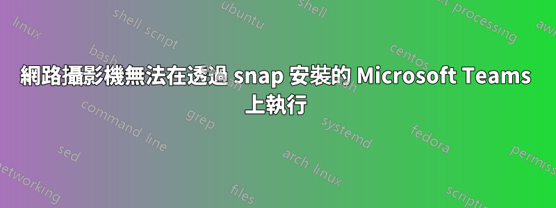 網路攝影機無法在透過 snap 安裝的 Microsoft Teams 上執行