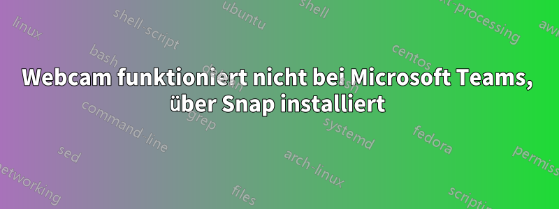 Webcam funktioniert nicht bei Microsoft Teams, über Snap installiert