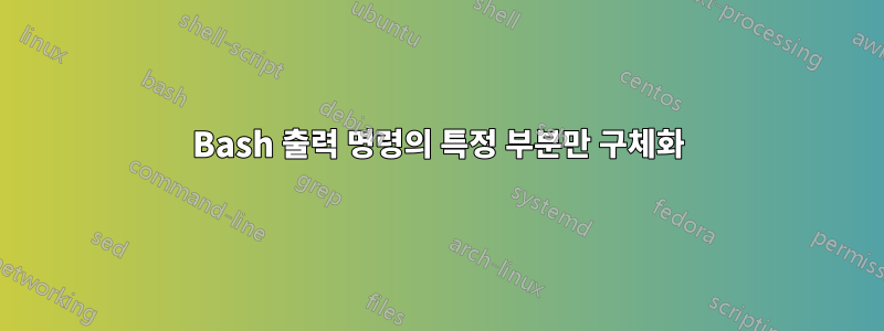 Bash 출력 명령의 특정 부분만 구체화