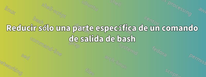 Reducir sólo una parte específica de un comando de salida de bash