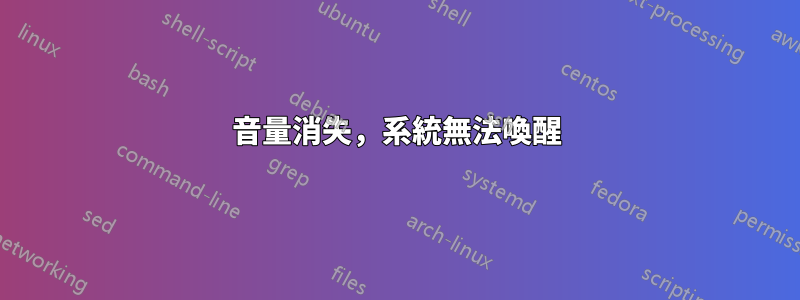 音量消失，系統無法喚醒