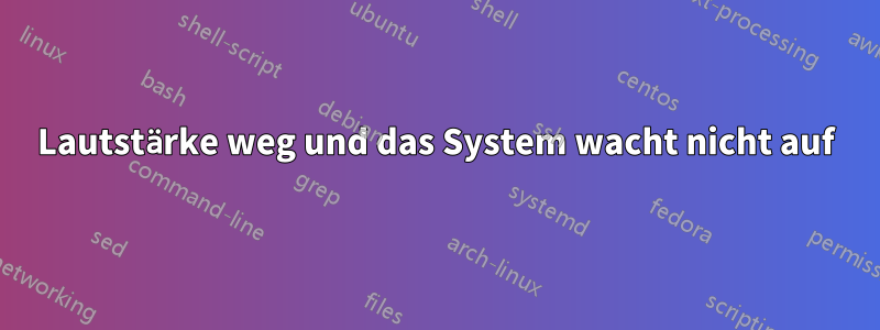 Lautstärke weg und das System wacht nicht auf