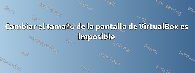 Cambiar el tamaño de la pantalla de VirtualBox es imposible