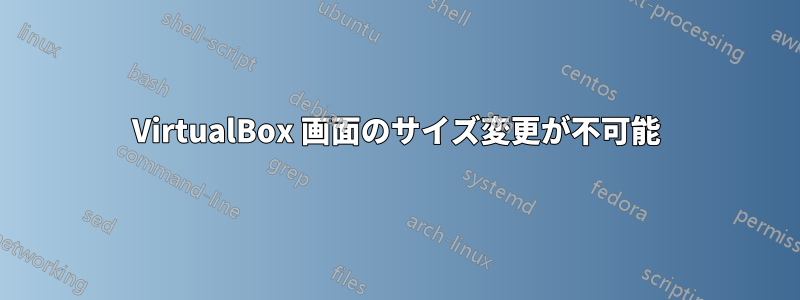 VirtualBox 画面のサイズ変更が不可能