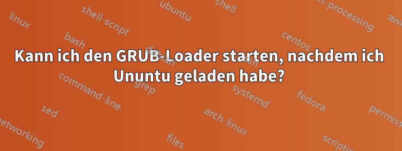 Kann ich den GRUB-Loader starten, nachdem ich Ununtu geladen habe?