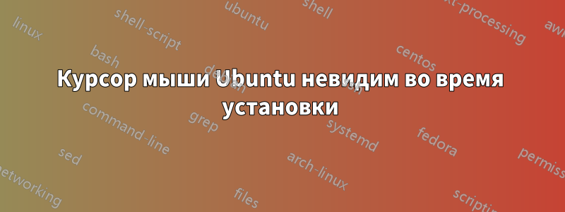 Курсор мыши Ubuntu невидим во время установки