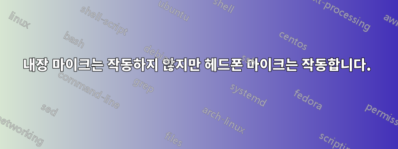 내장 마이크는 작동하지 않지만 헤드폰 마이크는 작동합니다.