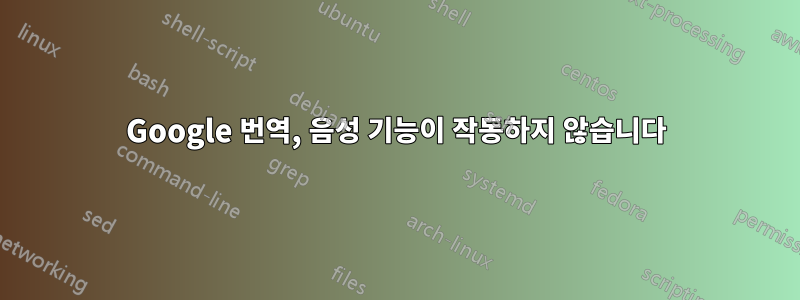 Google 번역, 음성 기능이 작동하지 않습니다