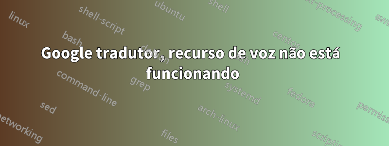 Google tradutor, recurso de voz não está funcionando
