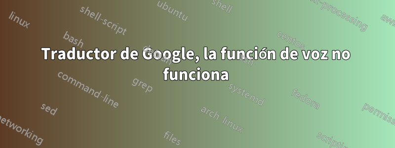 Traductor de Google, la función de voz no funciona